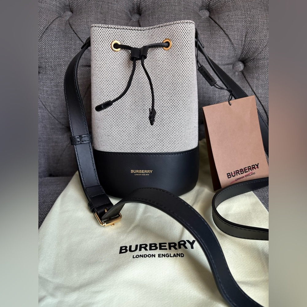 Burberry Black and White Bucket Bag